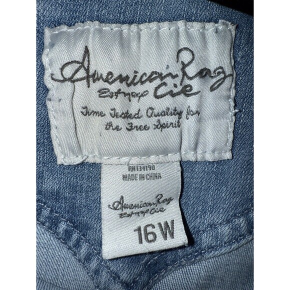 Y2K Patchwork Denim Overalls Light Wash Straight Leg 16W Plus Vintage Workwear - Picture 9 of 12